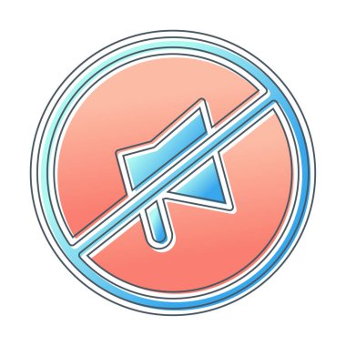 Sessizleştirilmiş simge vektör çizimi