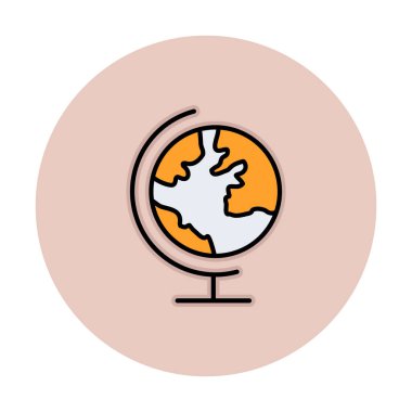 dünya simgesi, vektör illüstrasyonu basit tasarım