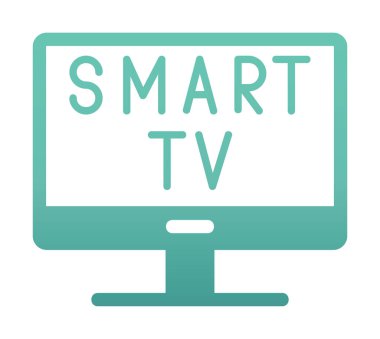 Basit Akıllı TV simgesi, vektör illüstrasyonu