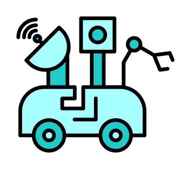 Ay Gezgini simgesi, vektör illüstrasyonu