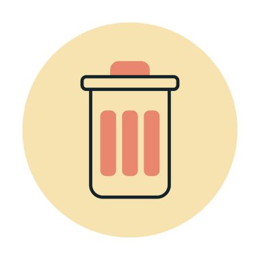 Çöp kutusu vektörü düz simge tasarımı