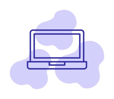 dizüstü bilgisayar simgesi, vektör illüstrasyonu basit tasarım 