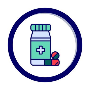 Düz tarzda ilaç şişesi simgesi 