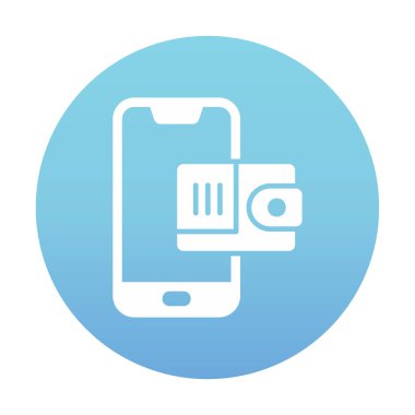 m-cüzdan vektör çizim tasarım ile Smartphone aygıtı