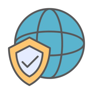 Küresel Koruma ikonu vektör illüstrasyonu