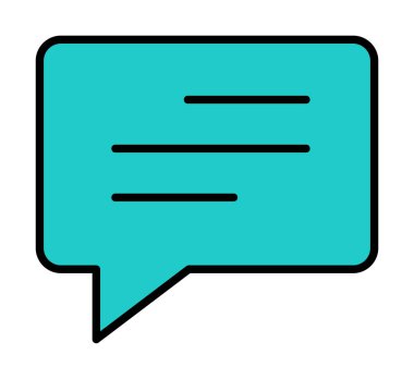 Basit sohbet simgesi, konuşma balonu, vektör illüstrasyonu