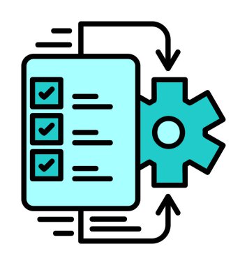 Çalışma akışı simgesi tasarımı, vektör illüstrasyonu                            