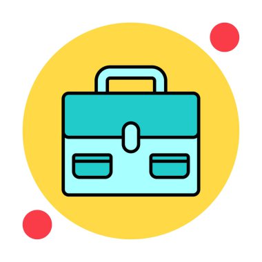 Evrak çantası vektör düz simgesi. İş durumu simgesi, bavul emojisi, vektör illüstrasyonu