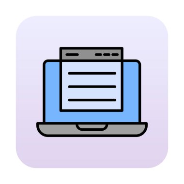 Basit web sitesi arayüzü simgesi, vektör illüstrasyonu