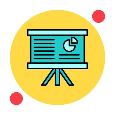 Beyaz arkaplan üzerinde sunum vektörü illüstrasyonunu çalıştır