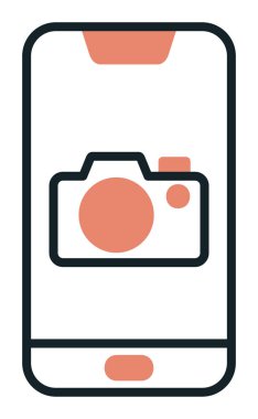 Akıllı telefon kamera simgesi, vektör illüstrasyonu 