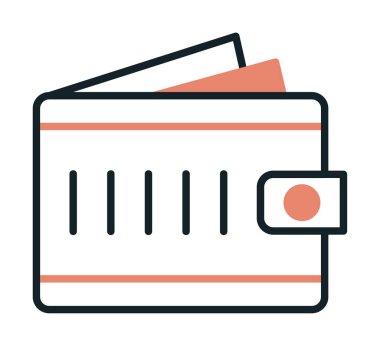 cüzdan vektör simgesi basit illüstrasyon