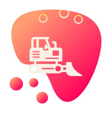 Buldozer simgesi vektör logosu illüstrasyonu