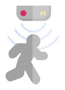 Hareket algılayıcı simgesi, yürüyen insan ağı simgesi, vektör illüstrasyonu