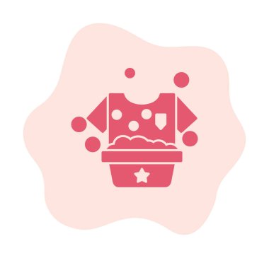 Çamaşır yıkama simgesi, vektör illüstrasyonu