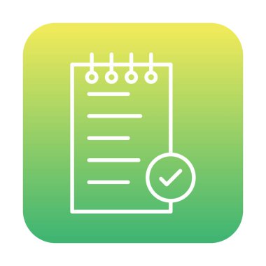 Basit not defteri simgesi, vektör illüstrasyonu