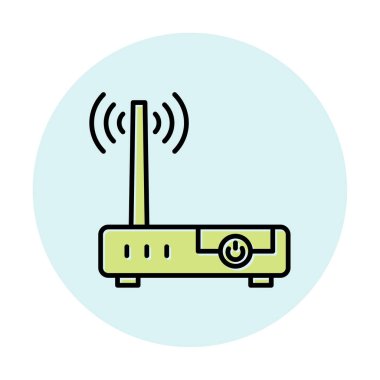 wifi sinyali, Router Aygıt vektör illüstrasyon tasarımı