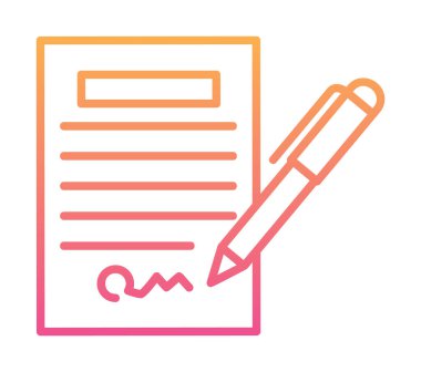 contract icon, vector illustration simple design