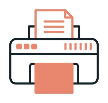 yazıcı simgesi web basit illüstrasyon