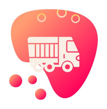 Web ve mobil uygulama tasarımınız için kamyon simgesi vektörü, kamyon logosu konsepti