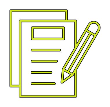 Basit not defteri simgesi, vektör illüstrasyonu