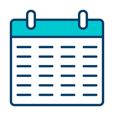 Takvim düzlüğü simgesi, vektör illüstrasyonu 