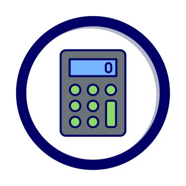 Hesap makinesi simgesi, beyaz arkaplanda renkli illüstrasyon