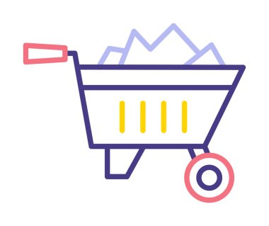 El arabası düz simgesi, tasarım için vektör illüstrasyonu 