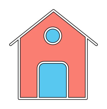 Eve. Web simgesi basit illüstrasyon