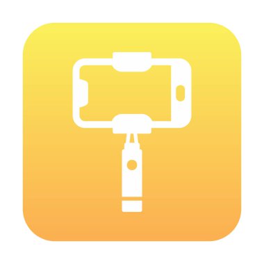 Akıllı telefon web simgesi, vektör illüstrasyonlu selfie çubuğu 