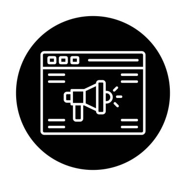 Çevrimiçi Reklam simgesi, vektör illüstrasyonu        