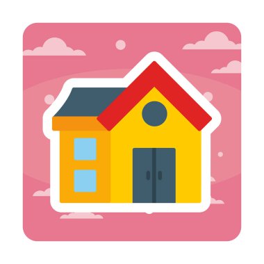 Eve. Web simgesi basit illüstrasyon