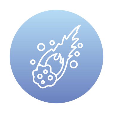 Alev Meteor düz ikon vektör çizimi