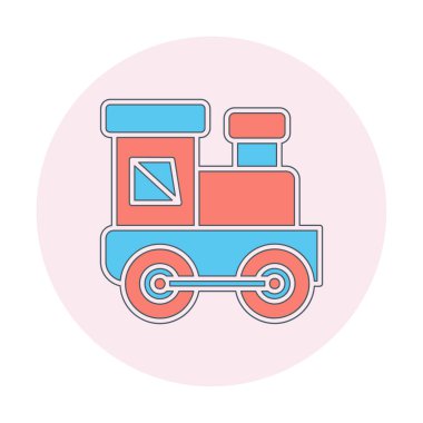 Tren oyuncağı simgesinin vektör illüstrasyonu