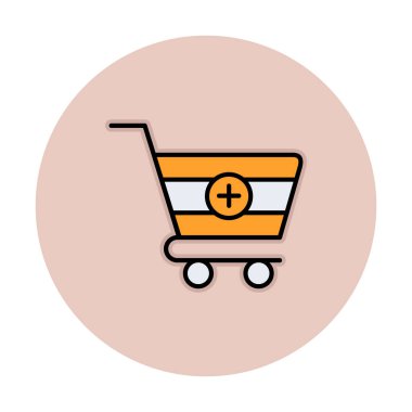 Cart alışveriş simgesine basit Ekle, vektör illüstrasyonu