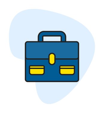 Evrak çantası vektör düz simgesi. İş durumu simgesi, bavul emojisi, vektör illüstrasyonu