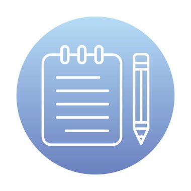 Basit not defteri simgesi, vektör illüstrasyonu