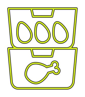 yiyecek kabı ikonu vektör illüstrasyonu