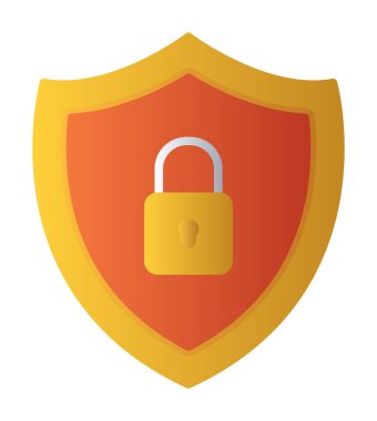 Güvenlik kalkanı düz simgesi, vektör illüstrasyonu 