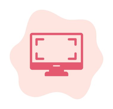 bilgisayar izleme simgesi, vektör illüstrasyonu basit tasarım