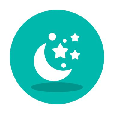 Ay ve yıldızlar. Web simgesi basit illüstrasyon