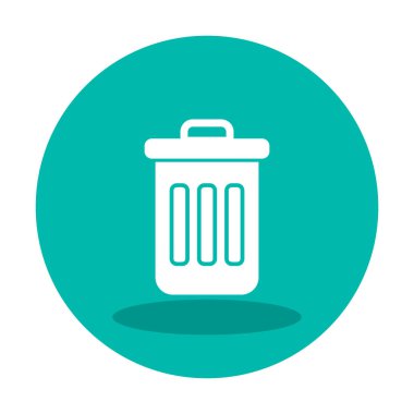 Çöp kutusu vektörü düz simge tasarımı