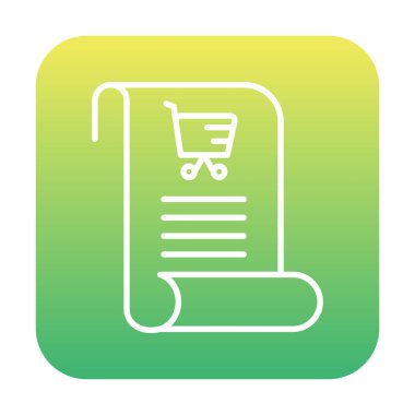 Alışveriş listesi simgesi, alışveriş arabası, vektör illüstrasyonu