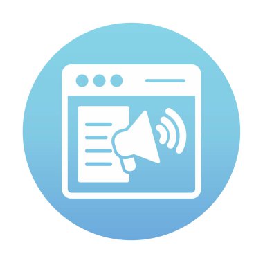 Webpage Çevrimiçi Pazarlama. Contour sembolü. Vektör izole çizimi.