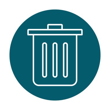 Çöp kutusu simgesi, çöp kutusu simgesi, renkli vektör illüstrasyonu