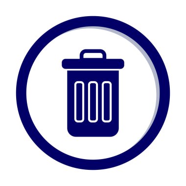 Çöp kutusu vektörü düz simge tasarımı