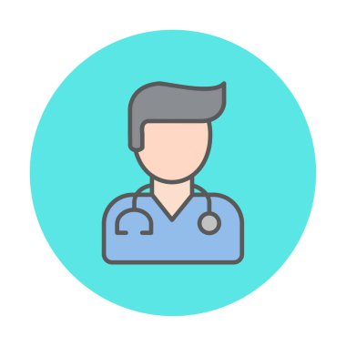 Erkek doktor simgesi, vektör illüstrasyon tasarımı