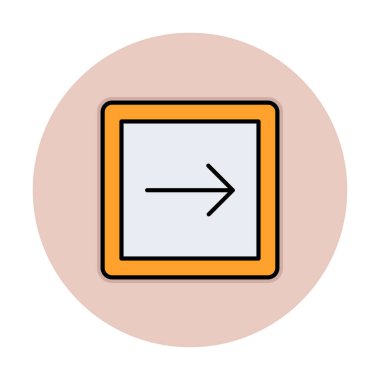 Sağ Ok simgesi, vektör illüstrasyonu basit tasarım