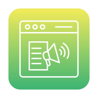 Webpage Çevrimiçi Pazarlama. Contour sembolü. Vektör izole çizimi.