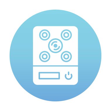 İndüksiyon Soba simgesi vektör illüstrasyonu